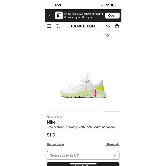 Nike Free Metcon 5” Barely Volt/Pink Foam Sneakers Women’s Sz 12 NWOB - Picture 6 of 9